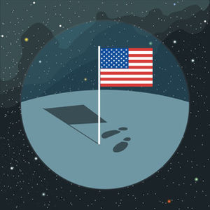US-Flagge auf dem Mond