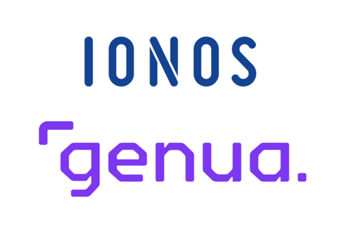 Die Logos von Ionos und genua