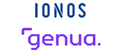 Die Logos von Ionos und genua